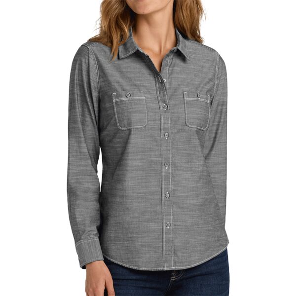 Ladies Slub Chambray Shirt Thumbnail