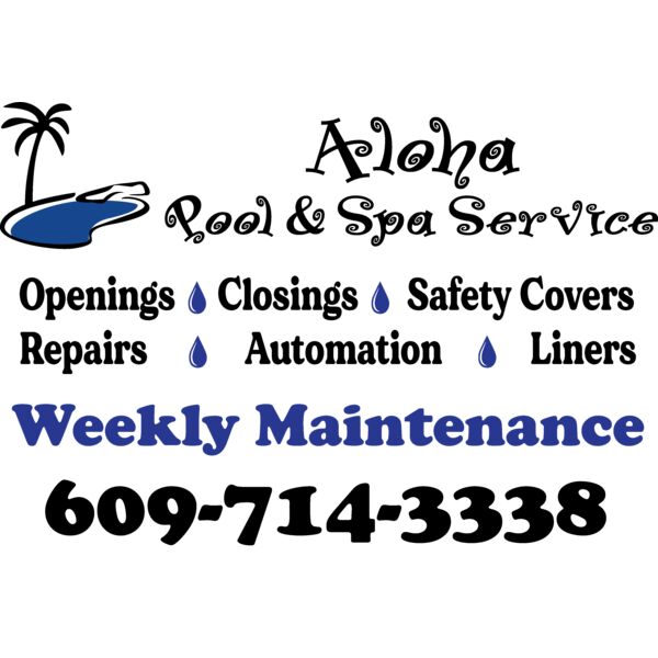 Aloha Pool Service - Back for Light Colored shirts Thumbnail