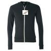 Unisex Triblend Lightweight Full-Zip Hooded Long Sleeve Tee Thumbnail