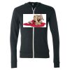 Unisex Triblend Lightweight Full-Zip Hooded Long Sleeve Tee Thumbnail