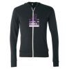 Unisex Triblend Lightweight Full-Zip Hooded Long Sleeve Tee Thumbnail