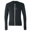 Unisex Triblend Lightweight Full-Zip Hooded Long Sleeve Tee Thumbnail