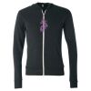 Unisex Triblend Lightweight Full-Zip Hooded Long Sleeve Tee Thumbnail