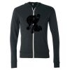 Unisex Triblend Lightweight Full-Zip Hooded Long Sleeve Tee Thumbnail