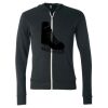 Unisex Triblend Lightweight Full-Zip Hooded Long Sleeve Tee Thumbnail