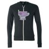 Unisex Triblend Lightweight Full-Zip Hooded Long Sleeve Tee Thumbnail