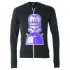 Unisex Triblend Lightweight Full-Zip Hooded Long Sleeve Tee Thumbnail