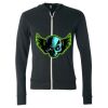 Unisex Triblend Lightweight Full-Zip Hooded Long Sleeve Tee Thumbnail