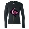 Unisex Triblend Lightweight Full-Zip Hooded Long Sleeve Tee Thumbnail