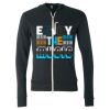 Unisex Triblend Lightweight Full-Zip Hooded Long Sleeve Tee Thumbnail