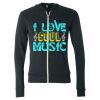 Unisex Triblend Lightweight Full-Zip Hooded Long Sleeve Tee Thumbnail