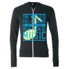 Unisex Triblend Lightweight Full-Zip Hooded Long Sleeve Tee Thumbnail