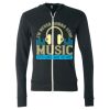 Unisex Triblend Lightweight Full-Zip Hooded Long Sleeve Tee Thumbnail