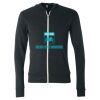 Unisex Triblend Lightweight Full-Zip Hooded Long Sleeve Tee Thumbnail