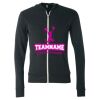 Unisex Triblend Lightweight Full-Zip Hooded Long Sleeve Tee Thumbnail
