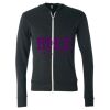 Unisex Triblend Lightweight Full-Zip Hooded Long Sleeve Tee Thumbnail
