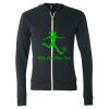 Unisex Triblend Lightweight Full-Zip Hooded Long Sleeve Tee Thumbnail