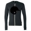 Unisex Triblend Lightweight Full-Zip Hooded Long Sleeve Tee Thumbnail