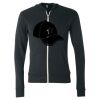 Unisex Triblend Lightweight Full-Zip Hooded Long Sleeve Tee Thumbnail