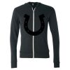 Unisex Triblend Lightweight Full-Zip Hooded Long Sleeve Tee Thumbnail