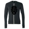 Unisex Triblend Lightweight Full-Zip Hooded Long Sleeve Tee Thumbnail