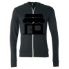 Unisex Triblend Lightweight Full-Zip Hooded Long Sleeve Tee Thumbnail