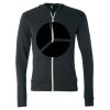 Unisex Triblend Lightweight Full-Zip Hooded Long Sleeve Tee Thumbnail