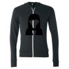 Unisex Triblend Lightweight Full-Zip Hooded Long Sleeve Tee Thumbnail