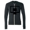 Unisex Triblend Lightweight Full-Zip Hooded Long Sleeve Tee Thumbnail