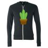 Unisex Triblend Lightweight Full-Zip Hooded Long Sleeve Tee Thumbnail