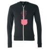Unisex Triblend Lightweight Full-Zip Hooded Long Sleeve Tee Thumbnail