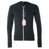 Unisex Triblend Lightweight Full-Zip Hooded Long Sleeve Tee Thumbnail