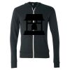 Unisex Triblend Lightweight Full-Zip Hooded Long Sleeve Tee Thumbnail